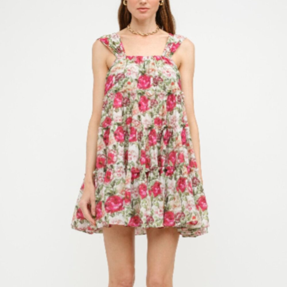 NEW Sofie The Label Frances Floral Tiered Mini Dress – Red, NWT